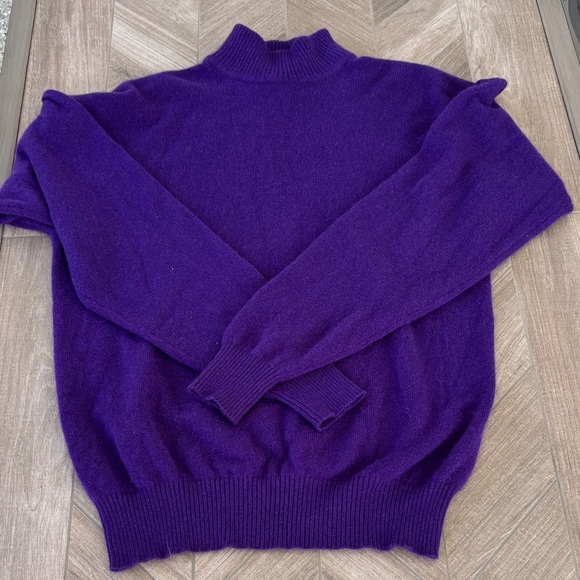 Charter Club Sweaters - Charter Club Cashmere Purple Turtleneck Sweater small